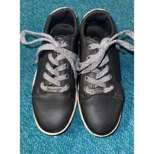 Harley-Davidson Women Black Leather Low Top Sneakers Size 6.5M